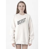 Mr Beast Make The World Beyaz Kadın 2ip Sweatshirt