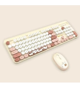 Hello Bear Sütlü Çay Klavye Mouse Set (Çok Renkli)