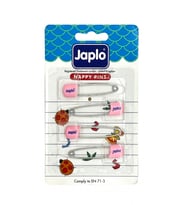 Japlo Emniyetli Çengelli Bebek İğnesi 4'lü - Pembe (Çok Renkli)