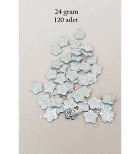 Oya Abiye Bileklik Kolye Pleksi Metalik Plastik Pul Gümüş Renk 24 gram 120 adet - BNC584