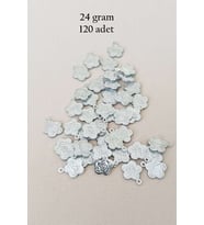 Oya Abiye Bileklik Kolye Pleksi Metalik Plastik Pul Gümüş Renk 24 gram 120 adet - BNC584