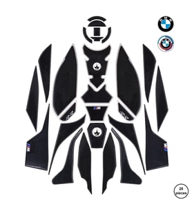 Grippatch - BMW S1000RR 2024-2025 ile Uyumlu Ultimate Kaydırmaz 28 Parça Tank Pad Seti GTC05