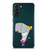Samsung Galaxy S21 Plus Soft Premier Kapak Pearl Yengeç Tasarımlı Silikon Kılıf - Yeşil (Şeffaf)
