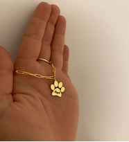 925 AYAR BÜYÜK BOY İSİMLİ PATİ KOLYE (Gold)