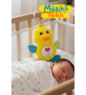 Müzikli Işıklı Sevimli Ördek Figürlü Çıkarılabilir Hoparlörlü Diş Kaşıyıcılı Uyku Arkadaşı 20 Cm