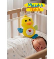 Müzikli Işıklı Sevimli Ördek Figürlü Çıkarılabilir Hoparlörlü Diş Kaşıyıcılı Uyku Arkadaşı 20 Cm