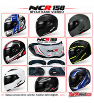 SİYAH KASK VİZÖRÜ NCR-158 MODEL KASK CAMI SİYAH