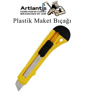 Maket Bıçağı Plastik Büyük Boy 1 Adet 18 mm Plastik Falçata Bıçağı Büyük Boy (Çok Renkli)