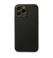 Apple İphone 14 Pro Kılıf Coco Deri Silikon Kapak - Siyah