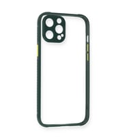 Iphone 12 Kılıf Miami Şeffaf Silikon - Koyu Yeşil