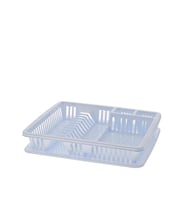 Omnipazar SY-5514 Plastik Tek Katlı Elite Bulaşık Kurutmalık Tabaklık Beyaz