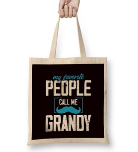 Favorite People Call Me Grandy Grandparents Grandma Grandpa Bez Çanta Uzun Saplı