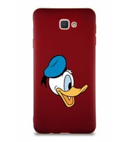 Samsung Galaxy J7 Prime 2 Soft Premier Kapak Donald Duck-F Tasarımlı Silikon Kılıf - Mürdüm (Şeffaf)