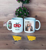 Babaya Hediye Kupa Bardak Beyaz Fotoğraflı Babaya Doğum Günü Hediyesi