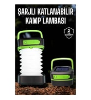 Mey İthalat® Led Lamba Kamp Lambası Hafif Taşınabilir Şarj Süreli Akordeon El Fenerli