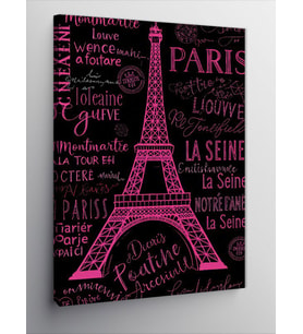 Kanvas Tablo Paris Yazı Temalı Posteri
