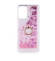 Samsung Galaxy A72 Kılıf İçi Sıvılı Yüzüklü Kapak (Pembe)