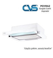 CVS DN 1146 POYRAZ Sürgülü Camlı Tek Filtre Aspiratör (Beyaz)