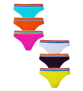 Kadın Rengarenk Bikini Külot Pamuklu İç Çamaşırı 6'lı Paket