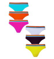 Kadın Rengarenk Bikini Külot Pamuklu İç Çamaşırı 6'lı Paket (Karışık)