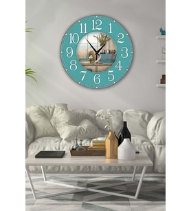 Retro Tasarımlı Duvar Saati 35x35 Cm (Baskılı)