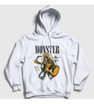 Presmono Unisex Beyaz Monster Nirvana Kurt Cobain Kapüşonlu Sweatshirt 35700tt