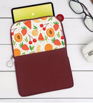 BK Gift Meyveler Tasarımlı Taşınabilir Koruyucu Tablet Kılıfı & Organizer Çanta - Bordo-1