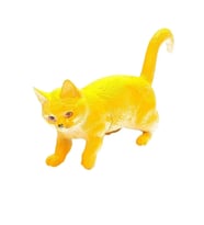 Sarı Oyuncak Kedi Figürü – 13 cm
