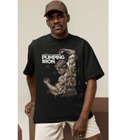 Tasarım Arnold Pumping Iron Bodybuilding Fitness Sporcu Baskılı Unisex Oversize Tişört