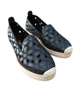 Green Mod 26y923 Kadın Nakışlı Lazerli Espadril Babet (Siyah)
