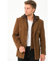 K7532 DEWBERRY ERKEK KABAN-DÜZ CAMEL