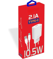 Yetty 10.5W Şarj Adaptörü + Type-c Kablo Beyaz KDR-20T (Yerli Üretim)