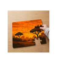 Günbatımı - Ağaçlar Tasarımlı 24 Parça Ahşap Çocuk Puzzle MPK1131