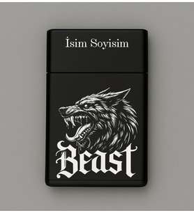 Beast Desenli Metal Tabaka – Kişiye Özel İsimli Hediyelik M20