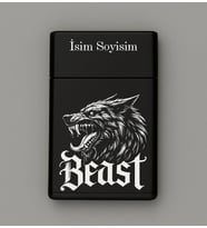 Beast Desenli Metal Tabaka – Kişiye Özel İsimli Hediyelik M20