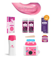 Smoothly Pink Set Soyulabilen Boncuk Ağda + Kuaför Ağdası + Sir Ağda Makineli Büyük Ağda Seti