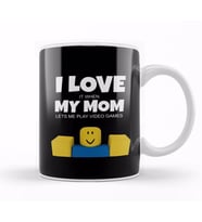 Roblox Noob I Love My Mom Funny Gamer Gift Kupa Bardak Porselen