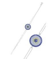 Nazar Boncuğu Tasarım Safir Zirkon Taşlı Kadın Bileklik (M) 201025041
