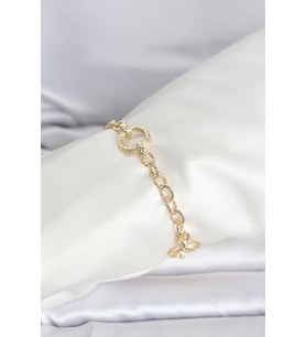 CM 14K Gold Renk Lazerli Halka Model Kadın Bileklik - TJ-BB8300