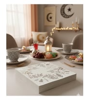 Ramazan Varaklı Yaprak Model Gümüş Peçete 20 Parça - Ramazan Sofra Peçetesi