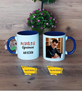 Psikoloji Öğretmeni Kupa Bardak Lacivert Fotoğraflı Öğretmenler Günü Hediyesi
