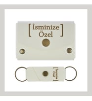 Beyaz Renk, İsminiz İçin Özel Hazırlanan Hediye Seti, Koleksiyonluk Cüzdan ve Anahtarlık Takımı