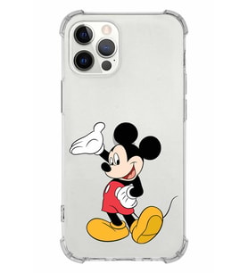 Apple iPhone 12 Pro Uyumlu Köşe Korumalı Antişok  Kapak Mickey Mouse Tasarımlı Şeffaf  Kılıf