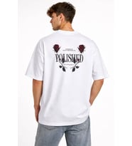 pilelistore- Erkek Bisiklet Yaka Baskılı Kısa Kollu Tişört Streetwear Günlük Basic Pamuklu T-shirt - (Beyaz)