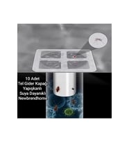 Banyo Duş Gider Süzgeci Gider Kapağı 10 Adet Saç Küvet Drenajı Duş Tahliye Kapağı 10x10 Cm Yapışkanlı