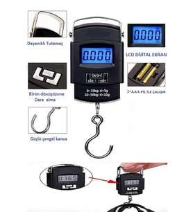 Elektronik Dijital El Kantarı 50 Kg Terazi Tartı 10 Gr Hassasiyet