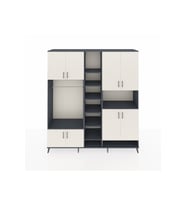 Hyperion Dolap 18 Raflı 8 Kapaklı Tek Askılı 220x44x243 Antrasit-Aytaşı/Antrasit