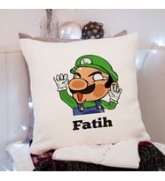 Süper Mario Luigi Tasarımlı Yastık Kişiye Özel