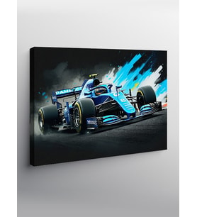 Kanvas Tablo Mavi Formula 1 Araba Aksiyonu