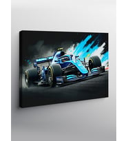 Kanvas Tablo Mavi Formula 1 Araba Aksiyonu